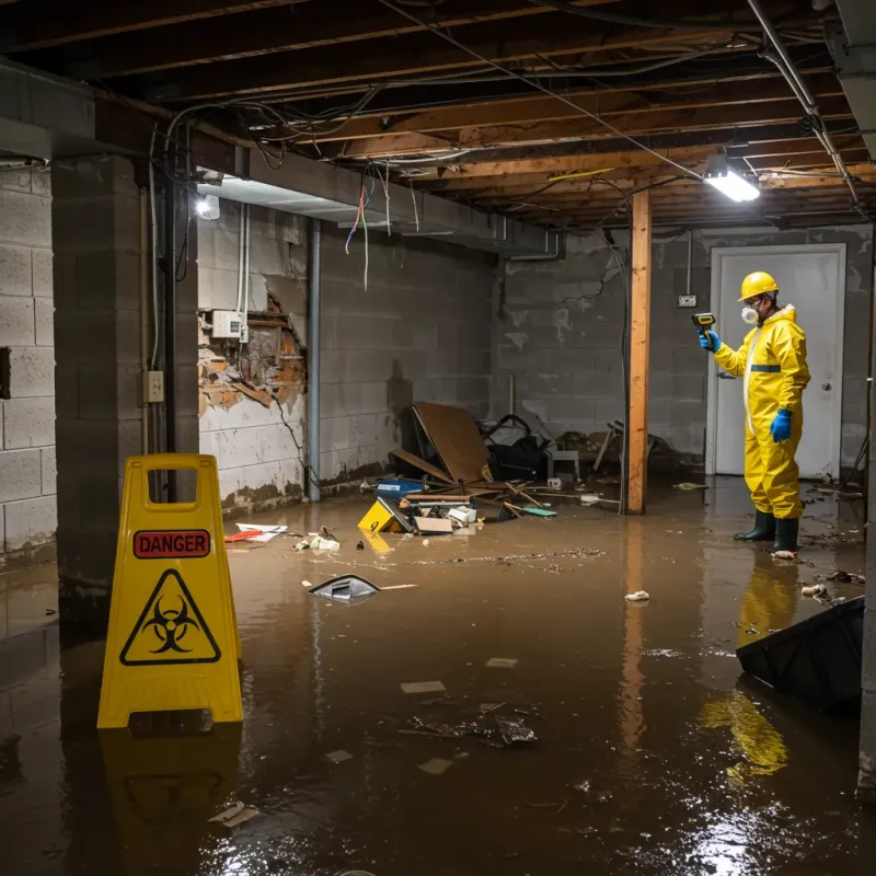 Flooded Basement Electrical Hazard in Staunton, VA Property