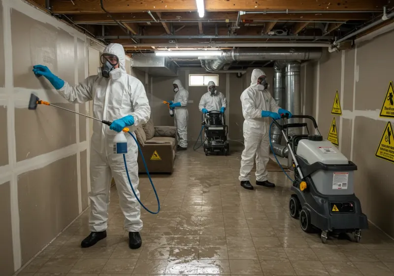 Basement Moisture Removal and Structural Drying process in Staunton, VA